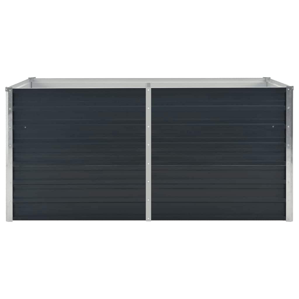 vidaXL Hochbeet aus verzinktem Stahl 160x80x77 cm, Anthrazit, wetterfest, Sicherheitskante faltbar, offenem Boden, DIY Pflanzkasten für Blumen und Gemüse, Garten oder Rasen