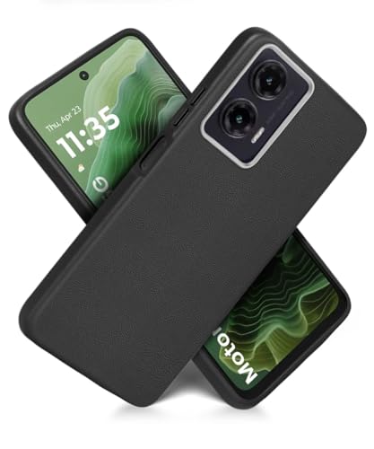 Image of WOW IMAGINE Back Cover for Motorola Moto G35 5G | Ultra Slim Flexible Non-Slip Grip | Inner Fabric | Metal Camera Ring & Lightweight Soft Silicone Mobile Case - Black