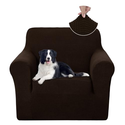 U-NICE HOME Recliner Chair Covers Stretch Couch Cover Sofa Cover Sofa Slipcover Furniture Protector for Chair Cover Pet Friendly(Armchair, Chocolate)