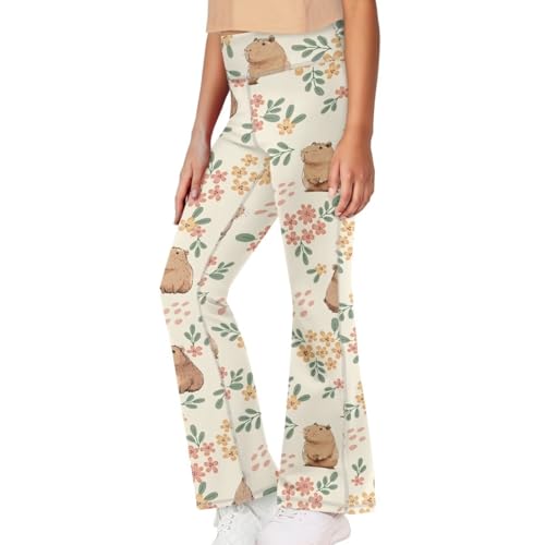 Image of Girls Flare Leggings Cute Bell Bottoms for Teen Girls Wide Leg Sweatpants for 5-14 T