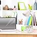 Simple Designs LD1002-WHT Gooseneck Organizer Desk Lamp with iPad Tablet Stand Book Holder, White