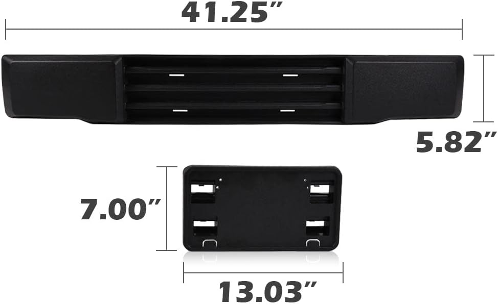 G-PLUS Front Bumper & License Plate Bracket Compatible with Ford F150 2015-2017 Grille Trim Panel and License Plate Mount Fascia Cover Set,Not Fit Ecoboost Powered F150 FL3Z-17E810-AA FL3Z-17A385-A