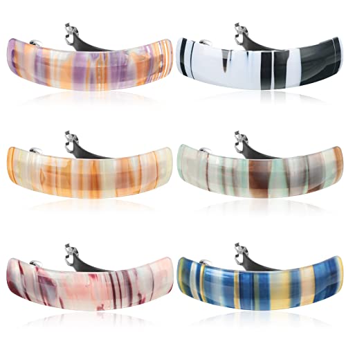 6 Pieces Hair Barrettes For Women Hair Clips Womens Hair Accessories Large French Hair Pin Retro Hair Clasp, 6 Colors(Delicate Pattern) #TOP2