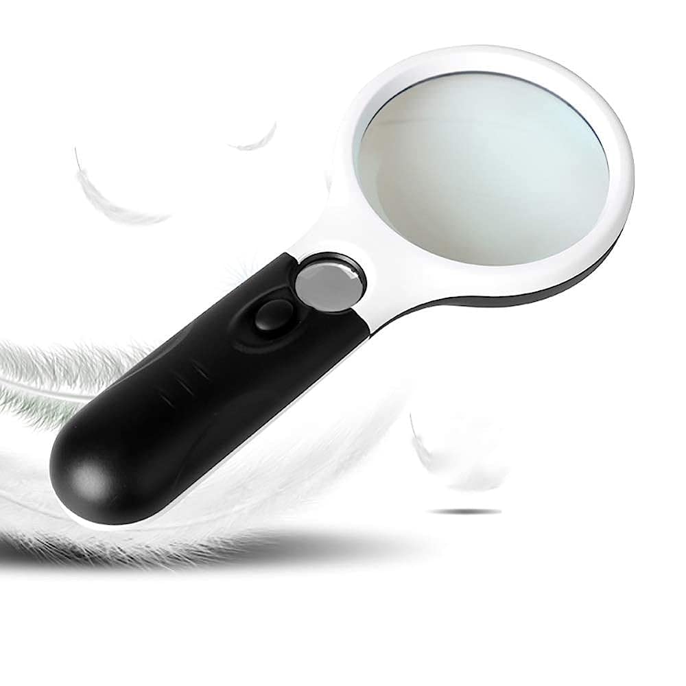 Lupa Z Podświetleniem Led, 20-Krotne I 30-Krotne Powiększenie, Lekka, Ręczna Lupa, Do Czytania Hobby, Lupa/Czarna