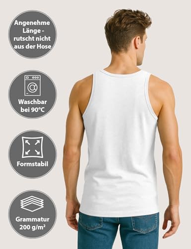ALPIDEX Herren Classic Unterhemd 5er Set Männer Tank Top 100% Baumwolle Basic Feinripp Ärmellos Shirt Weiß Schwarz, Größe:XXL, Farbe:White