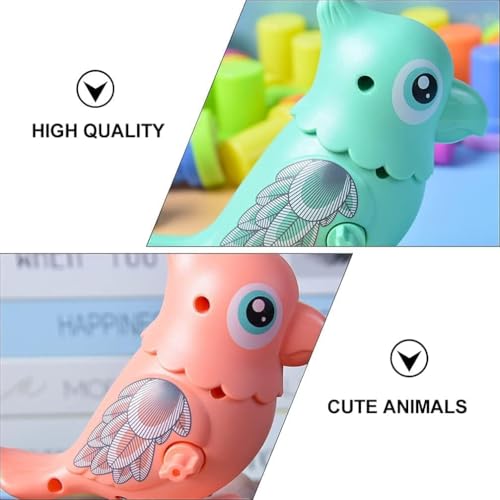 Image of acrown Cute Animal Toys for Kids Sensory Worm Animal Wind up Colorful Toy Insect Figurines for Boys and Girls Multicolor (Parrot)