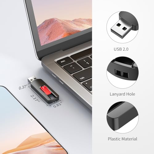Image of RAOYI 10Pcs 32GB USB Flash Drives Slide Retractable Memory Stick Bulk USB 2.0 Thumb Drive Jump Drive Zip Drive USB Sticks Data Storage Backup for PC Mac (32G, Red)