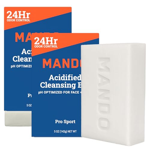 Mando Acidified Cleansing Bar - 24-Hour Odor Control - Removes Od...