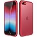 JETech Matte Case for iPhone SE 3/2 (2022/2020), iPhone 8/7, 4.7-Inch, Shockproof Military Grade Drop Protection, Frosted Translucent Back Phone Cover, Anti-Fingerprint (Red)