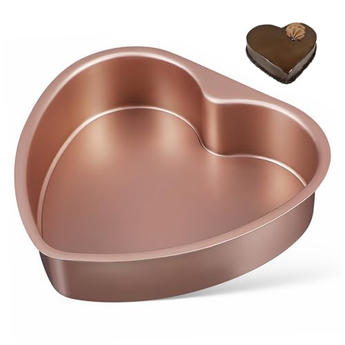 BESTYASH Molde para Tartas Forma de Corazón con Base Desmontable Molde para Bizcochos de Aluminio Duradero para Repostería y San Valentín