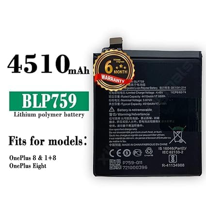 Image of BLP759 Battery for OnePlus 8 Pro - 4510mAh Battery with 6 Month Warranty***** (R94)