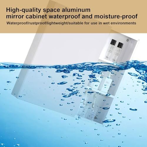 Modern Feng Shui Wall-Mounted Aluminum Bathroom Storage Cabinet, Space-Saving Kitchen Spice Rack & Utensil Organizer, 80x70x12cm, Sleek Hidden Design for Efficient Organization