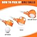BIRDIEBLAST Golf Ball Retriever Telescopic, with Golf Ball Grabber for End of Putter, 9Ft/12Ft/17Ft/20Ft Professional Stainless Steel Golf Ball Retriever for Water (12Ft)