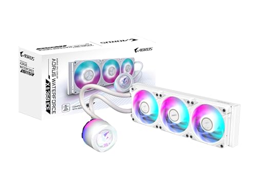 Image of AORUS WATERFORCE X II 360 ICE Liquid CPU Cooler, 360mm Radiator with 3X 120mm Low Noise ARGB Fans, Compatible with Intel LGA1851, LGA1700, and AMD AM5 (GP-AORUS WATERFORCE X II 360 ICE)