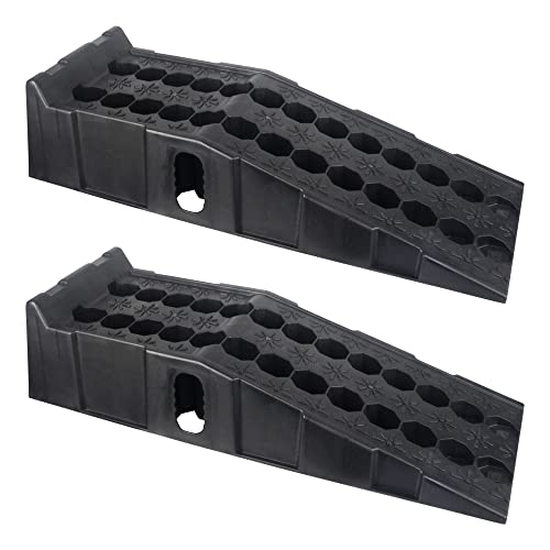 DAYUAN 2 pcs 7 ton Plastic Car Ramps Heavy Duty Garage Ramps for Lifting Automotive Vehicles Workshop Car Service and Repair