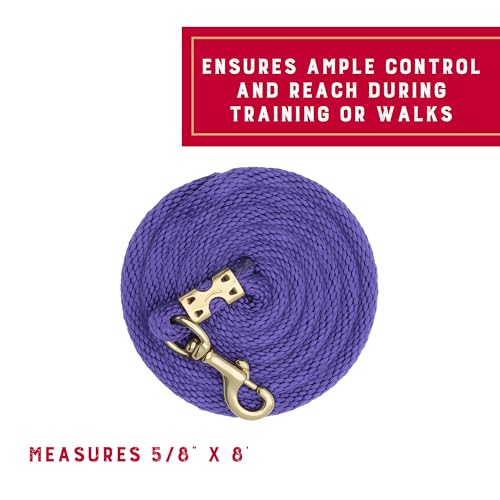 Image of Weaver Equine Performance Lead Rope, Lime Zest, 8' Horse Value Rope with Brass Plated 225 Snap, Soft Comfort Grip, Barn Horse Tack for Daily Use
