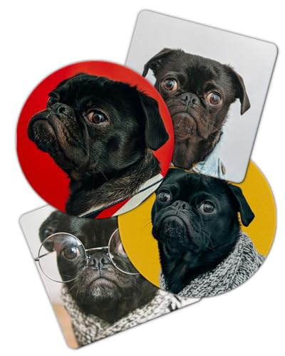 LIENZODECOR Calamite Frigorifero con Foto Personalizzata Rotonde 8x8 cm | Pack 4 unità | Regalo Magnete Personalizzato da Frigo |