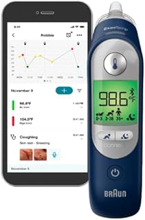 Braun ThermoScan 7+ Connect - Digital Ear Thermometer for Adults, Babies, Toddlers and Kids – Fast, Gentle, and Accurate Results, Plus Braun Family Care Smartphone App for Healthcare Management