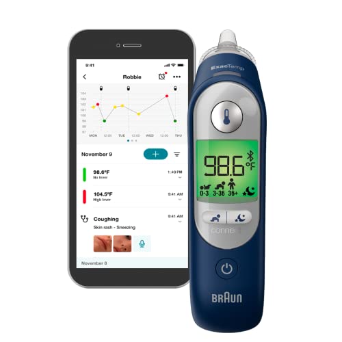 Braun ThermoScan 7+ Connect - Digital Ear Thermometer for Adults, Babies, Toddlers and Kids â€“ Fast, Gentle, and Accurate Results, Plus Braun Family Care Smartphone App for Healthcare Management