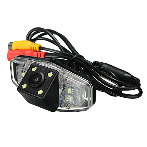 Booso Cámara de aparcamiento de marcha atrás con 4 luces LED para Accord EK Pilot Fit Jazz 1998-2013