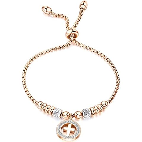 Jude Jewelers Stainless Steel Beaded Balls Christian Cross Charm Strand Bracelet Cover