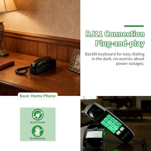 Téléphone fixe filaire à gros boutons avec sonnerie visuelle flash intégrée - 4
