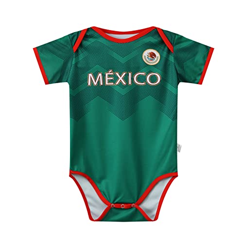 Image of Dizi Mexico Green Soccer Football National Team Sports Infant Baby Bodysuit Jersey Boys Girls Clothes Gift (6-12 Months)