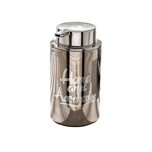 Countertop Ceramic Lotion Bottle Pump Dispenser for Shower Gel Shampoo and Hand Soap Vintage Bathroom Decor(Silver)