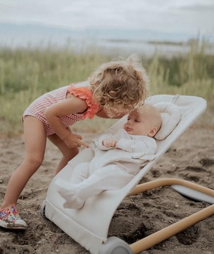 Fodoss Baby Bouncer, Portable Bouncer Seat for Babies, Ergonomic Design Baby Bouncer Chair, Baby Bassinet for Infants, Beige - Thumbnail 2