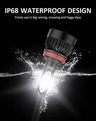 FANTELI H11 LED Fog Light, 12000LM 400% Brighter H16 H8 LED Fog Light Bulb 6500K Cool White Halogen Replacements for Cars Trucks Motorcycles, Pack of 2 - Thumbnail 4
