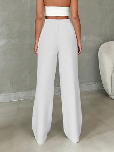 Image of Toochki Trousers for Woman Pants Women's Formal Office Korean | Black Track Pant | Straight | Cotton Spandex Stretchable Trouser | High-Waisted Bottom Wear