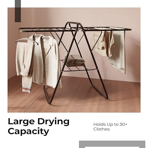 Image of Lifelong Heavy-Duty Cloth Dryer Stand | Foldable Laundry Rack with Sturdy Iron Frame | Anti-Skid Floor Protection | Compact Storage Design | For Clothes, Towels & Linen Drying Indoors or Outdoors