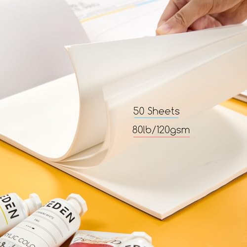Image of MEEDEN Artist Palette Paper Pad: 9''x12'', 50 Sheets (80lb /120gsm) Paint Palette Paper - Disposable Paint Mixing Paper for Acrylic Watercolor Oil Painting