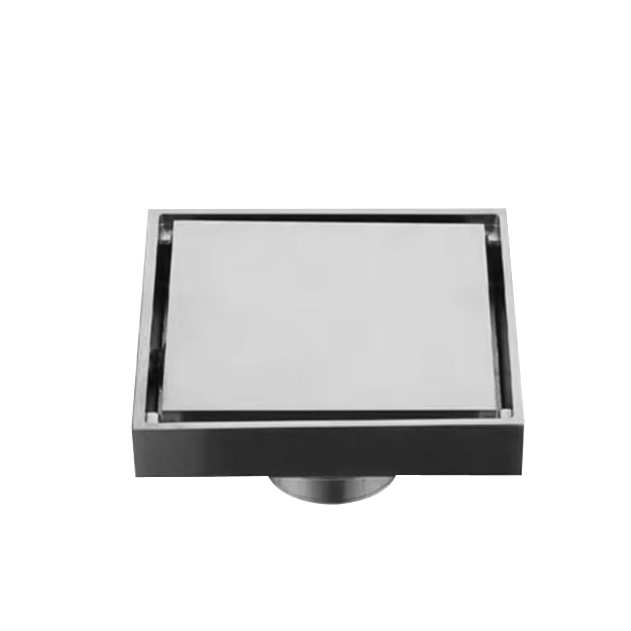 ZAP 6" x 6" SS 304 Tile & Marble Insert Floor Drain with Cockroach Trap | Stainless Steel Bathroom & Kitchen Drain | Chrome Finish Waste Water Grating-image-5