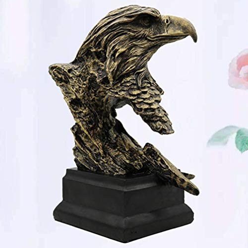 IMIKEYA Estátua de busto de cabeça de águia animal da sorte, Feng Shui, pássaro, águia voando, escul