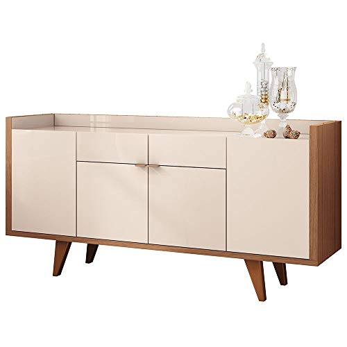 Kit Para Sala de Jantar Aparador 04 Portas Havana B01 com Cristaleira Luma Off White Nature - Lyam Decor 4 41LQXIGUVQL