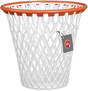 balvi - Basket wastebasket . Quirky design for basketball fans. Made in very strong plastic. White co