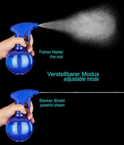 Nekava Sprühflasche leer 350ml | Verstellbarer Sprühkopf für feinen Nebel & Strahl | Hochglänzende Flasche mit Pearl-Effekt | Für Haare, Pflanzen, Reinigung, Fenster, Garten, Haushalt