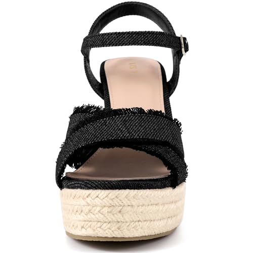 Sandales talon compensé denim Allegra K stables et confort - 4