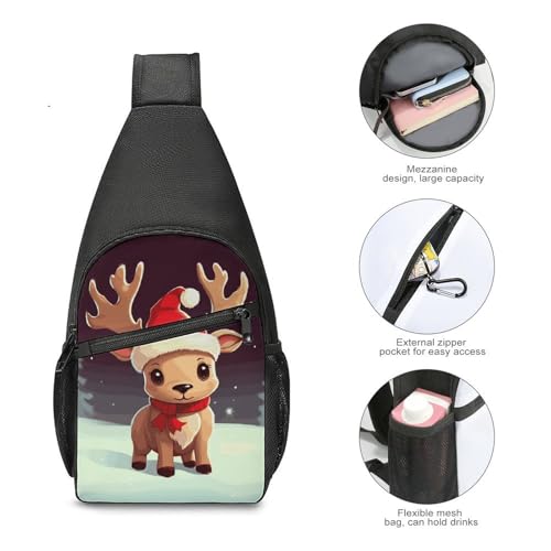Bolso bandolera casual con reno navideño miniatura 5