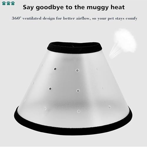 Image of Soft Plastic Recovery Cone Collar for Dogs After Surgery Wound Care - Adjustable Collar Prevents Licking & Biting, Fits French Bulldog Puppy, Shih Tzu, Bichon Frise, Yorkie (Neck:9-11.4in)
