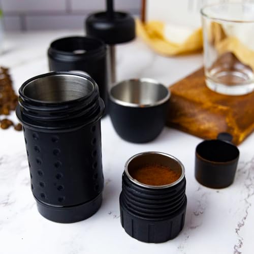 Image of STARESSO Portable Espresso Machine MINI with Carrier Box - Manual Espresso Maker with Rich & Thick Crema, Compatible with Nespresso Pods & Ground Coffee, Suitable for Travel Outdoors Home and Office
