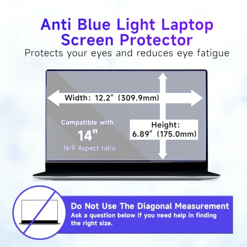 Image of IPROKKO 2 Pack 14-Inch 16:9 Blue Light Filter Laptop Screen Protector