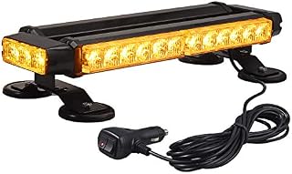 Justech 30LEDs Car Emergency Light Bar 30W 7 Flash Patterns Recovery Warning Strobe Light Amber Hazard Beacon Car Roof Warning Light with Magnetic Base for 12V 24V Car Vehicle Truck Trailer