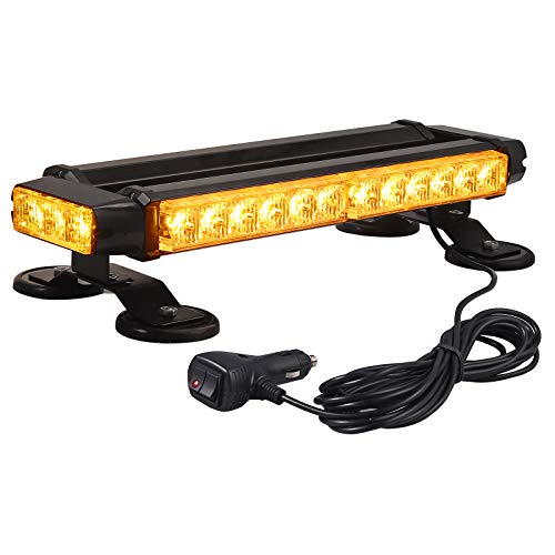 AUTOUTLET 12/24V 30 LEDs MAGNETIC EMERGENCY BAR RECOVERY WARNING STROBE LIGHT BEACON AMBER 30W