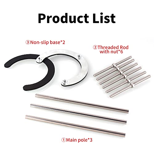 Special For Kitchen Sink Tyestand St-3 Undermount Sink Brackets Stainless Steel Sink Legs Adjustable Sink Support Installation Kit For Kitchen And Bathroom Sinks (High:11.4-18.9In(29-48Cm)|Diam:4.7In) #TOP5