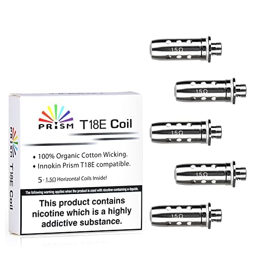 Innokin Prism T18E Replacement Coils, 1.5ohm, Works with Endura T18II Starter Kit, Endura T18E Vape Pens, Pack of 5, Works with UK 2ml Tank, No Nicotine