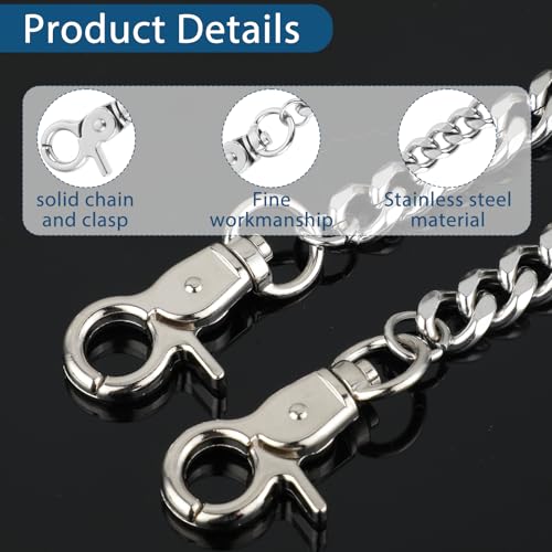 Tucnoeu Wallet Chain Silver Heavy Duty Metal Keychain Pants Chain Hip Hop Punk Pocket Chain Goth Accessories for Women Men - Thumbnail 3