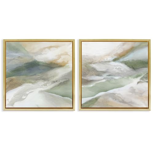 Cadres flottants Serene Misty Valley dorés 45x45 cm Stupell