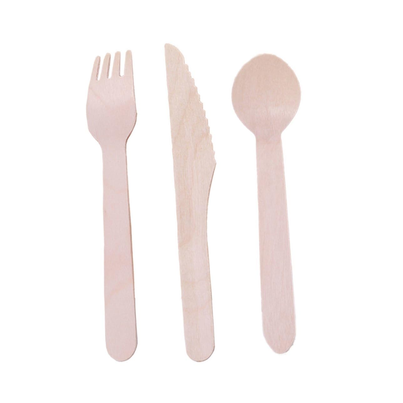 Juego de utensilios de madera seguros y libres de plástico para celebraciones 1